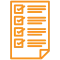 orange check list icon